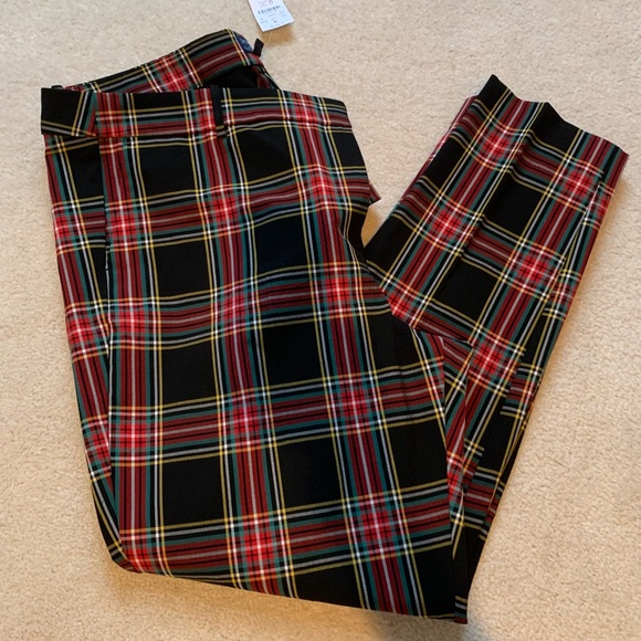 NWT J.Crew Stewart plaid full length trousers. Size 20. - Picture 4 of 7